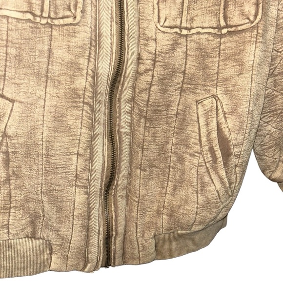 Free People Luna Cozy Bomber Jacket Ponytail Tan Quilted Puffer oversized small - Picture 3 of 9